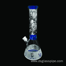 new design ice catcher with color beaker base sandblasted serface glass water pipe for smoking Gass bong